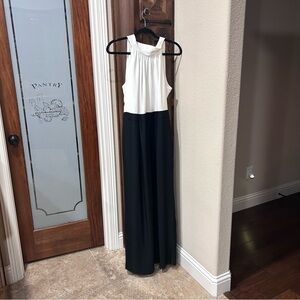 Jason Wu Classic White and Black Halter with Tie Back Jumpsuit